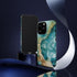 Aquamarine inspired Geode in Watercolor - Impact Resistant Phone Case